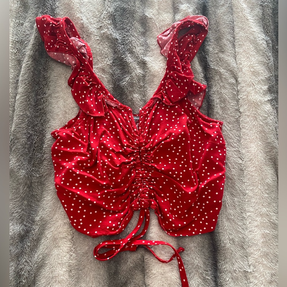 Forever 21 red polka dot tank top